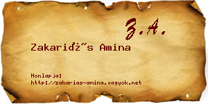 Zakariás Amina névjegykártya